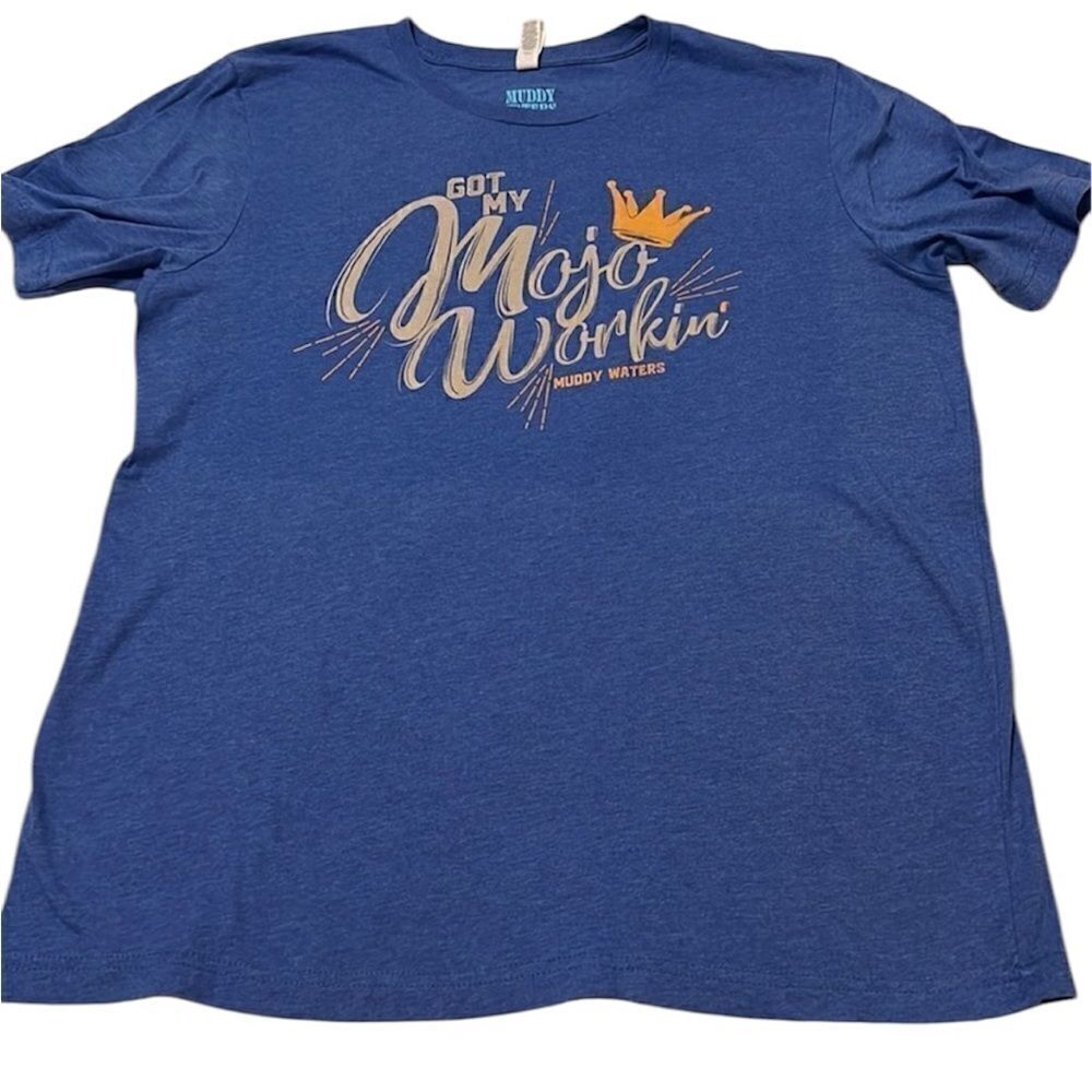 Muddy Waters men’s size XL “Got my mojo workin” blue SS concert T-shirt EUC